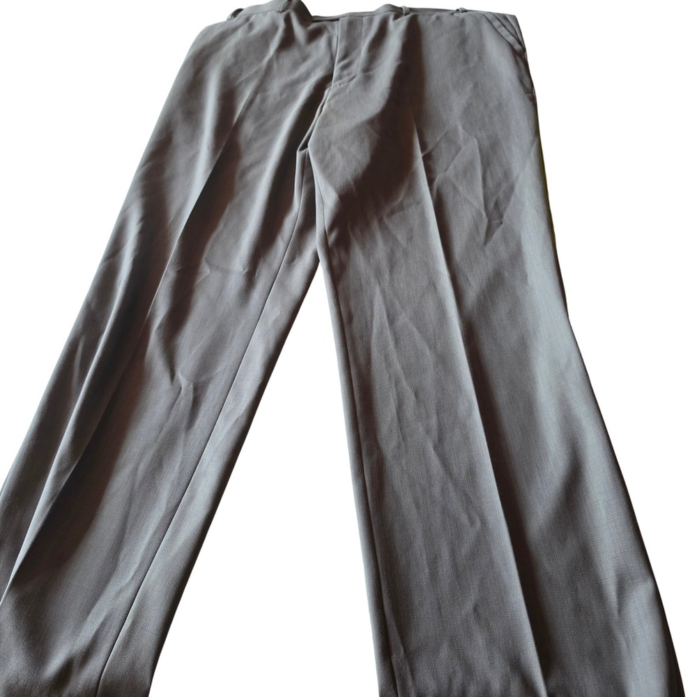 Perry Ellis Portfolio Mens Dress Pants Gray Flat Front Trousers 40x32 RN 37763